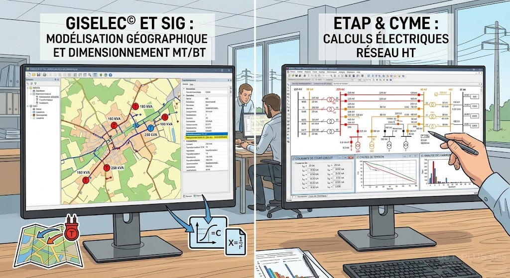 Outils et logiciels d'étude électrique - GISELEC, ETAP, CYME